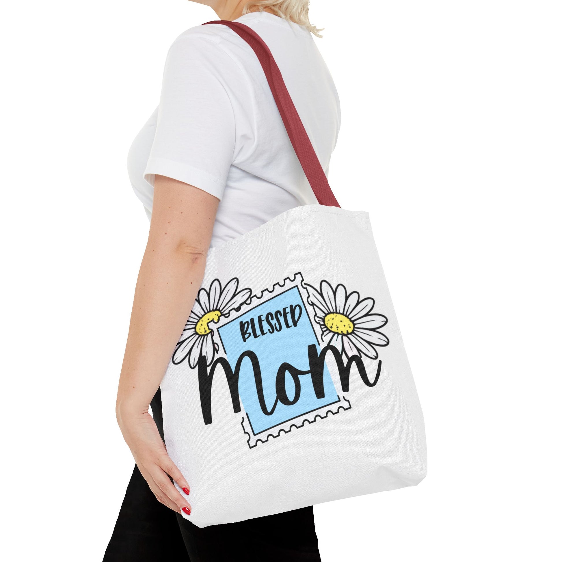 Blessed Mom Daisy Tote Bag — Floral Mother's Day Canvas Tote