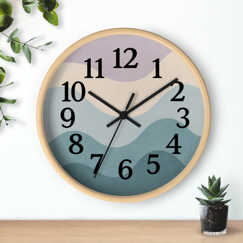 Serene Wave Wall Clock – Modern Home Décor, Gift for Ocean Lovers, Minimalist Timepiece, Coastal Vibes, Birthday Present