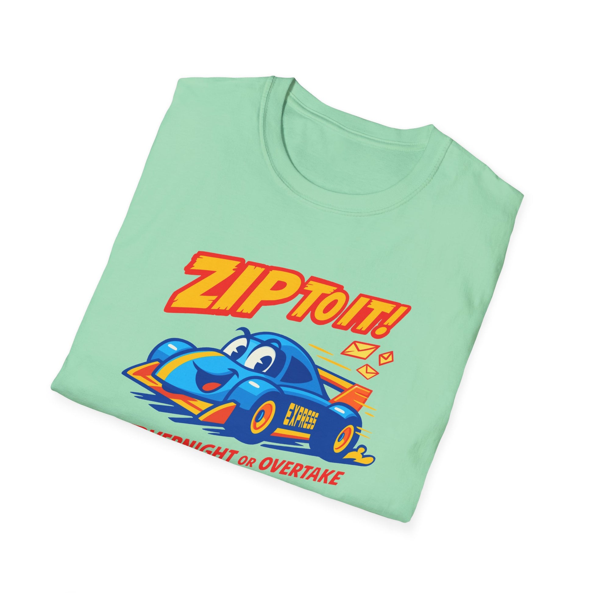 Race-Themed Unisex Softstyle T-Shirt | 'ZIP TO IT' Graphic Tee, Perfect for Car Lovers, Birthday Gift, Motorsport Fans, Casual Wear