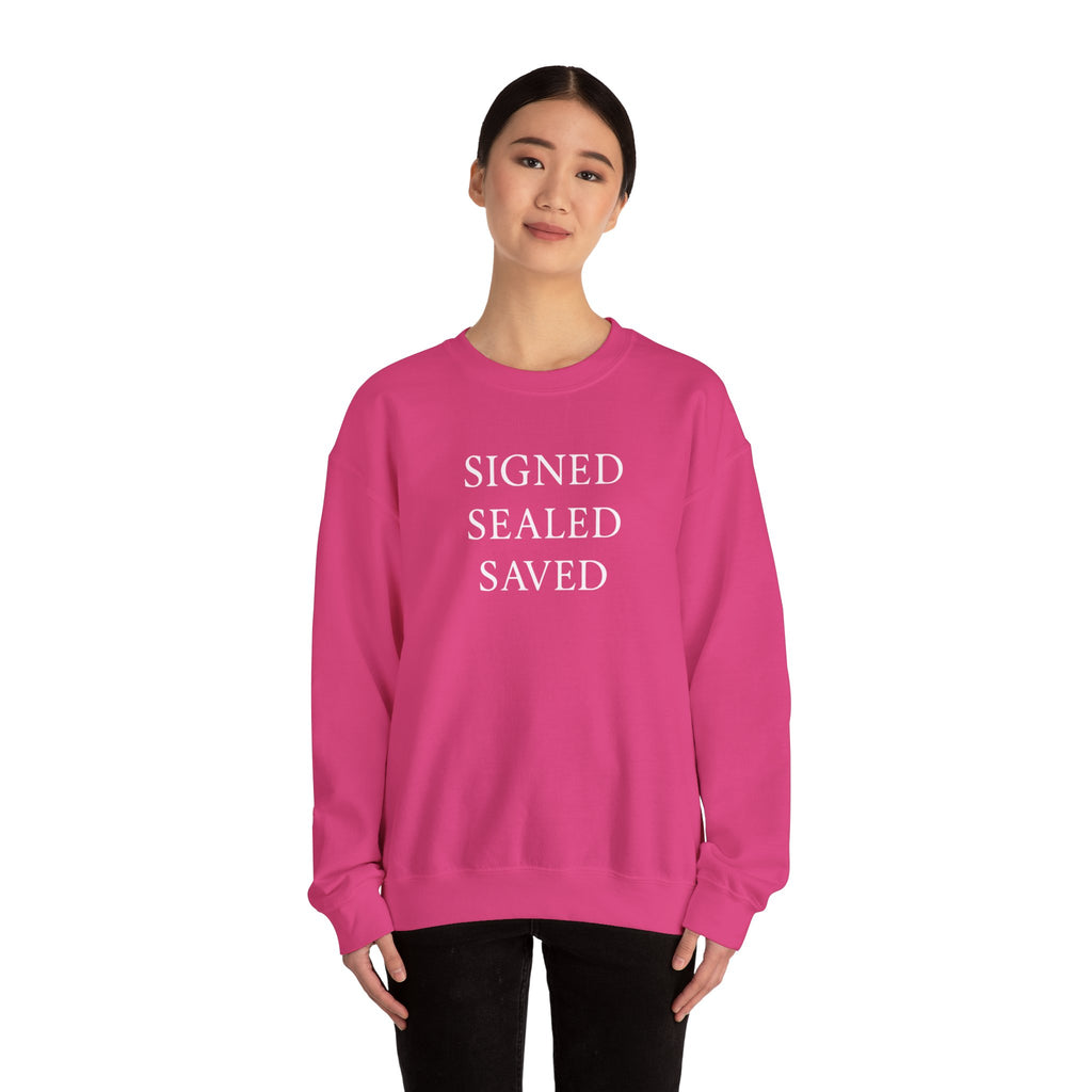 Signed Sealed Saved Crewneck Sweatshirt, Postal Workers Sweatshirts, Christian Sweatshirts, Gifts For Postal Workers, Gift Ideas.