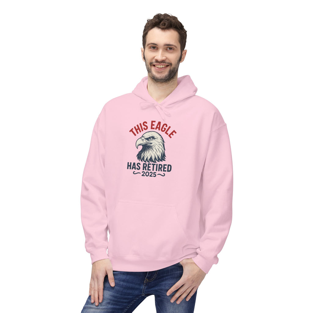 “This Eagle Has Retired” Retirement Eagle Hoodie - Unisex Midweight Fleece, Inspirational Gifts, Gifts For Postal Workers, Inspirational Gift Ideas
