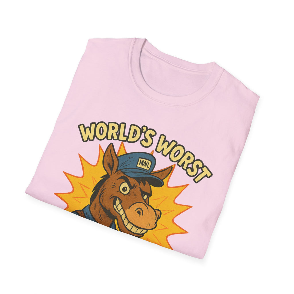 World's Worst Mail Carrier T-Shirt, Funny Gift for Mailman, Humorous Apparel, Quirky Work Tee, Unisex Softstyle Shirt