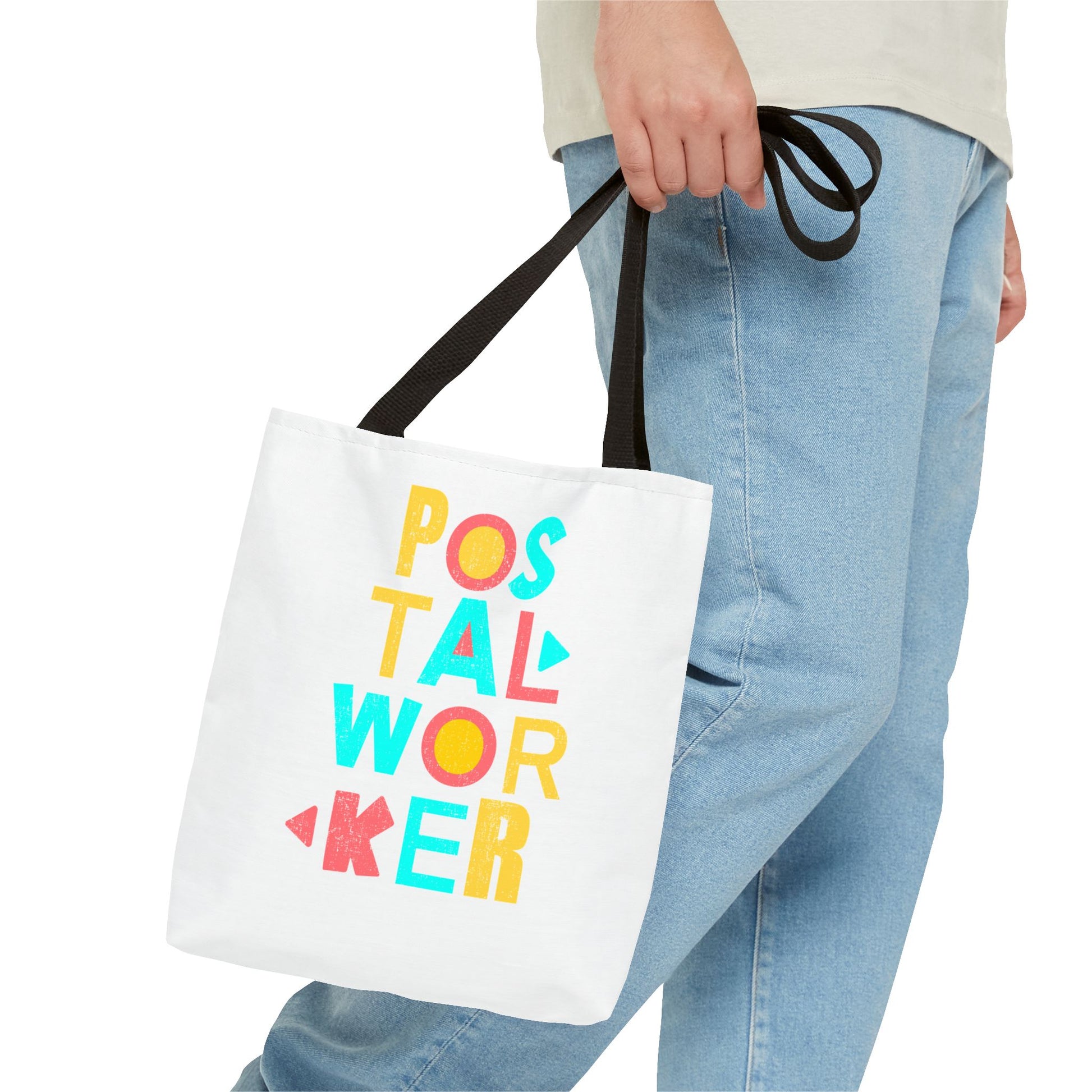Postal Worker Tote Bag — Colorful Retro Typography Mail Carrier Gift