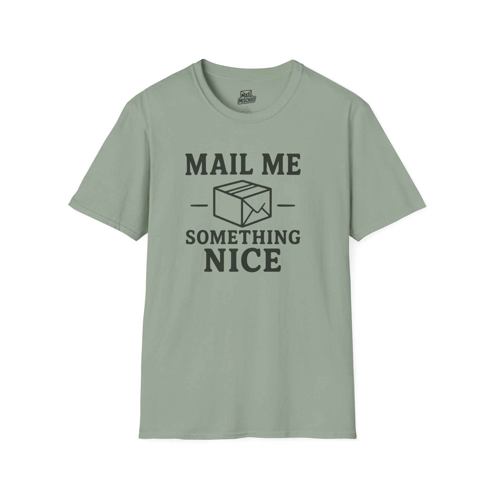 Mail Me Something Nice T-Shirt, Unisex Cute Tee, Gift for Friends, Postal Humor Shirt, Fun Casual Wear
