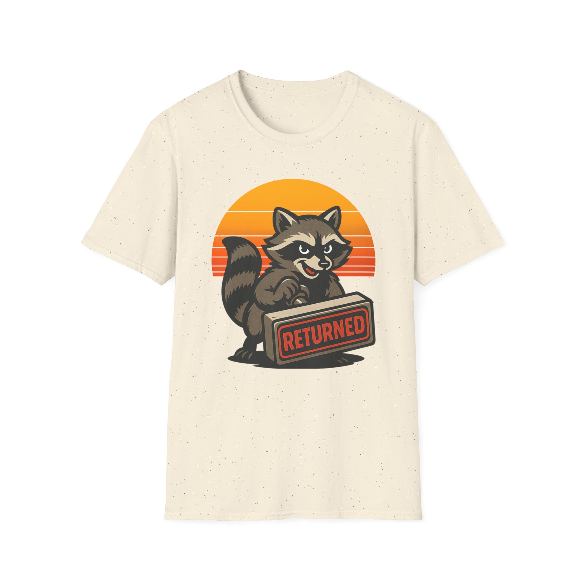 Retro Raccoon Returned T-Shirt, Unisex Graphic Postal Tee, Funny Animal Shirt, Gift for Animal Lovers, Postal Workers and Mail Carriers, Vintage Style Tee