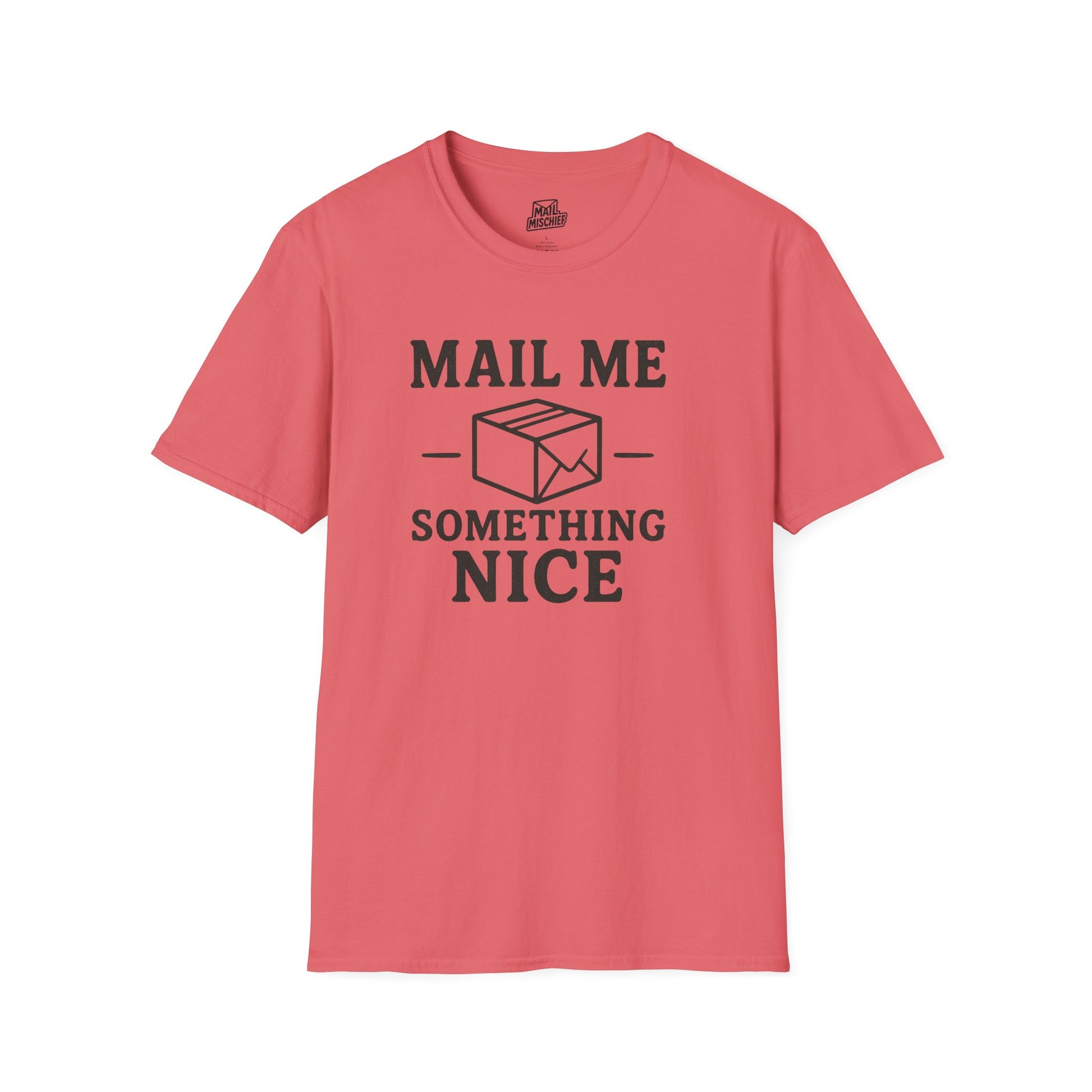 Mail Me Something Nice T-Shirt, Unisex Cute Tee, Gift for Friends, Postal Humor Shirt, Fun Casual Wear
