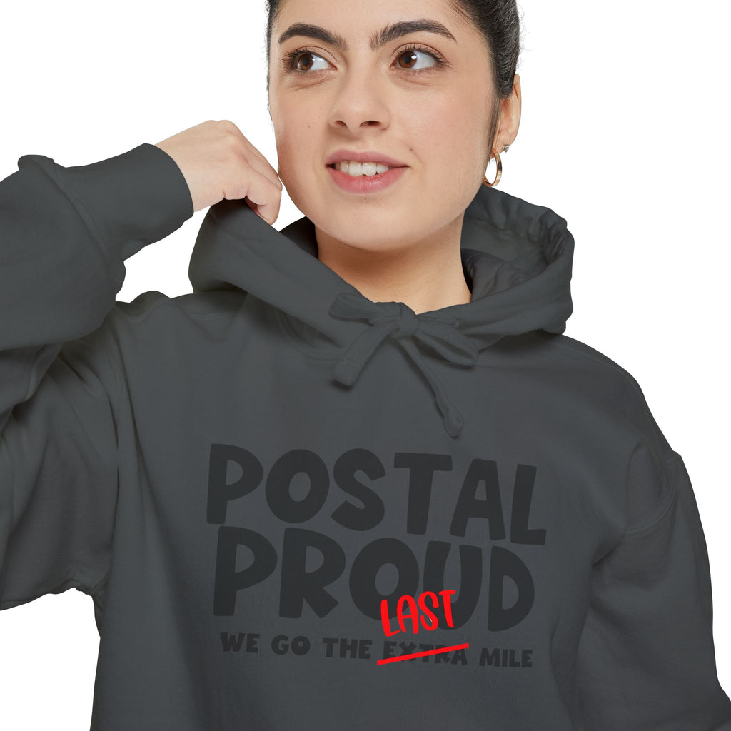 Postal Proud Hoodie – “We Go The Last Mile” Sweatshirt, Funny Postal Hoodie, Funny Mail Hoodie, Delivery Worker Gift, Mail Carrier Hoodie, Blue Collar Pride Pullover