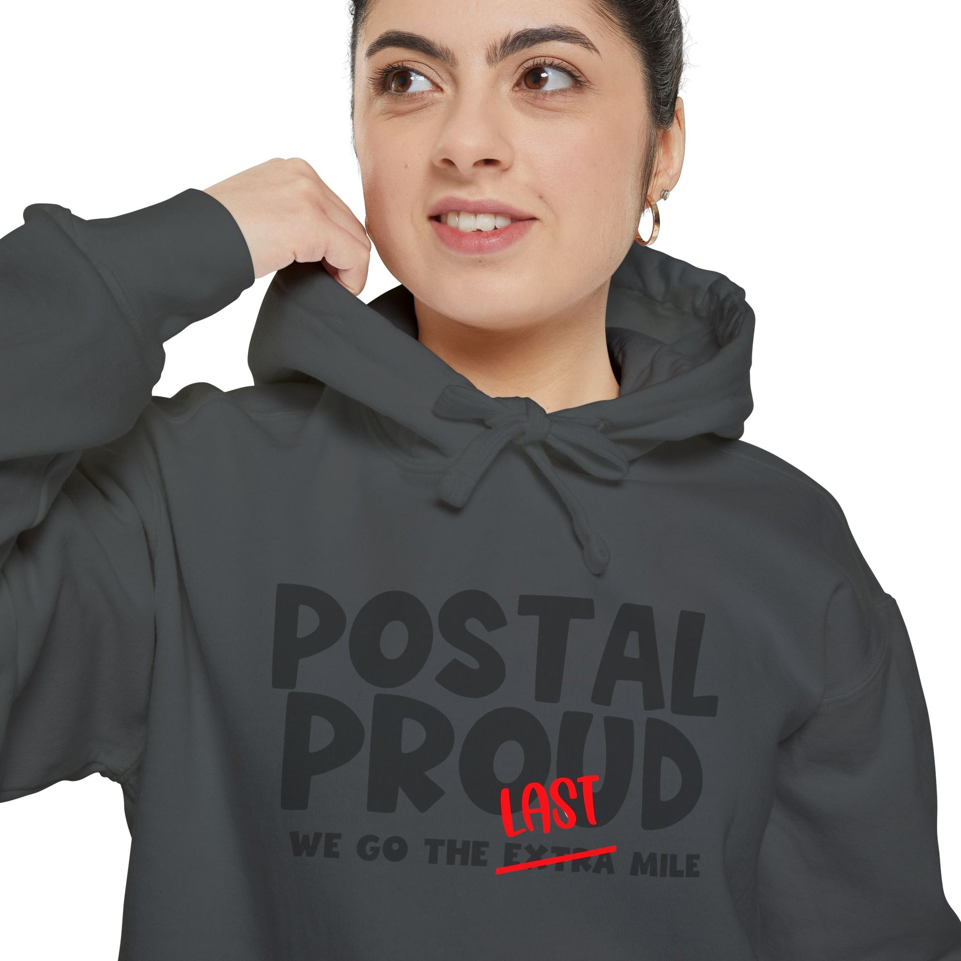 Postal Proud Hoodie – “We Go The Last Mile” Sweatshirt, Funny Postal Hoodie, Funny Mail Hoodie, Delivery Worker Gift, Mail Carrier Hoodie, Blue Collar Pride Pullover