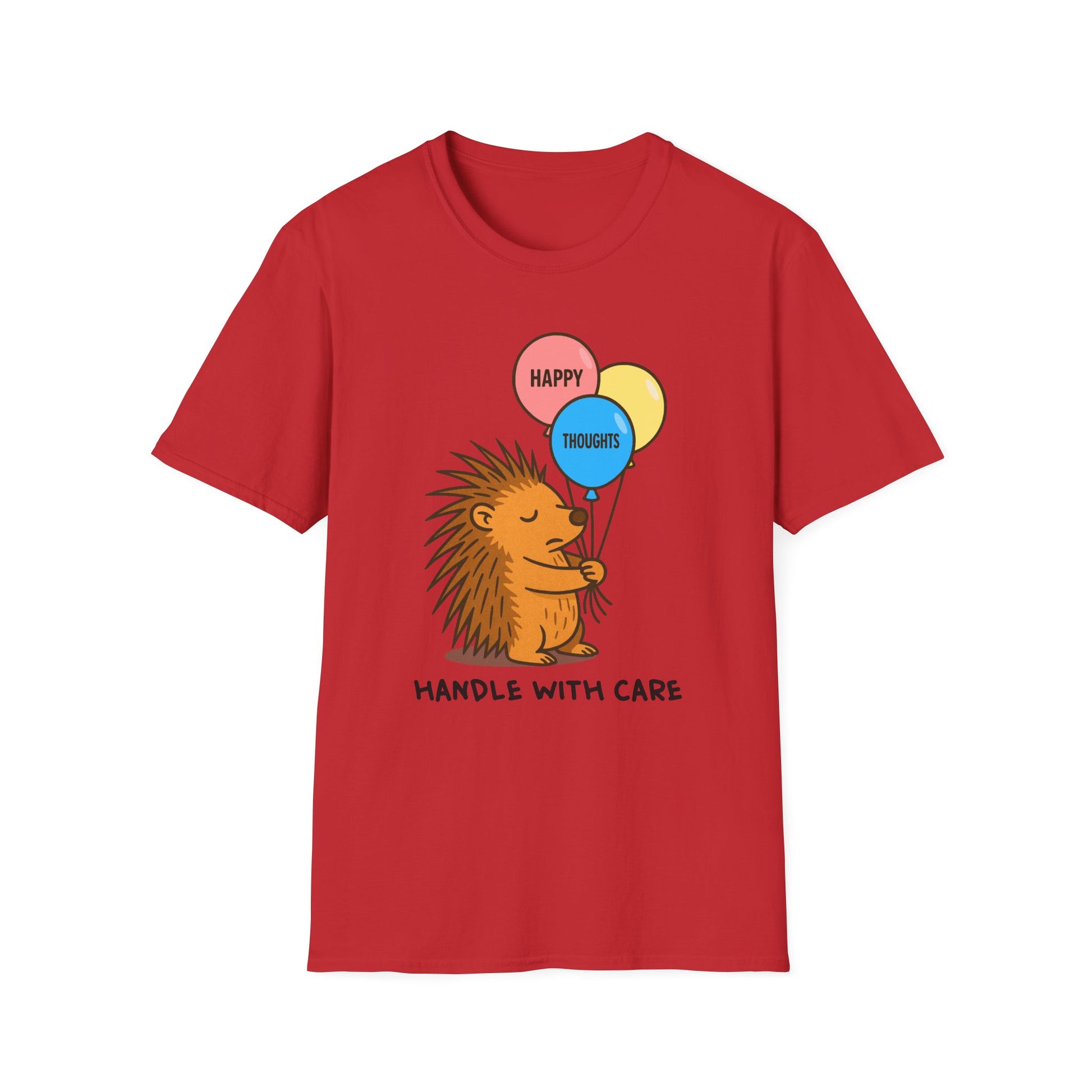 Happy Hedgehog T-Shirt, Cute Animal Tee, Unisex Softstyle Shirt, Gift for Postal Workers & Mail Carriers, Birthday Present, Casual Wear