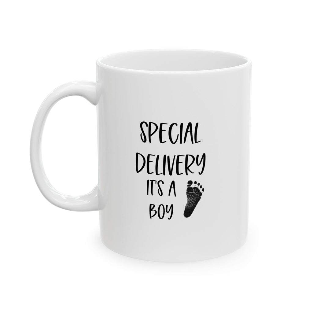 Special Delivery Baby Boy Ceramic Mug - Perfect Daily Inspiration for Coffee Lovers