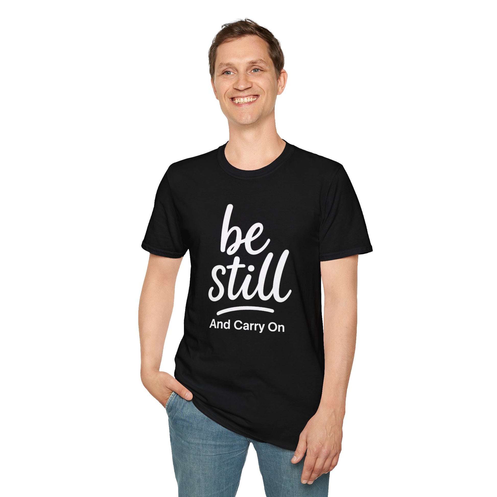 Be Still And Carry On Graphic Tee- Inspirational T-Shirt design for postal workers and people of faith