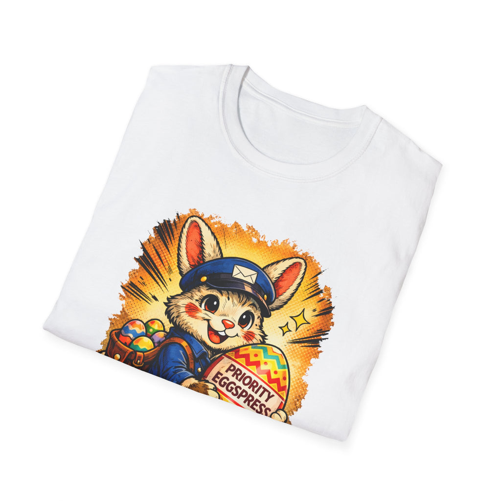 Easter Bunny Mail Carrier T‑Shirt – Cute Postal Bunny with Priority Eggspress Graphic