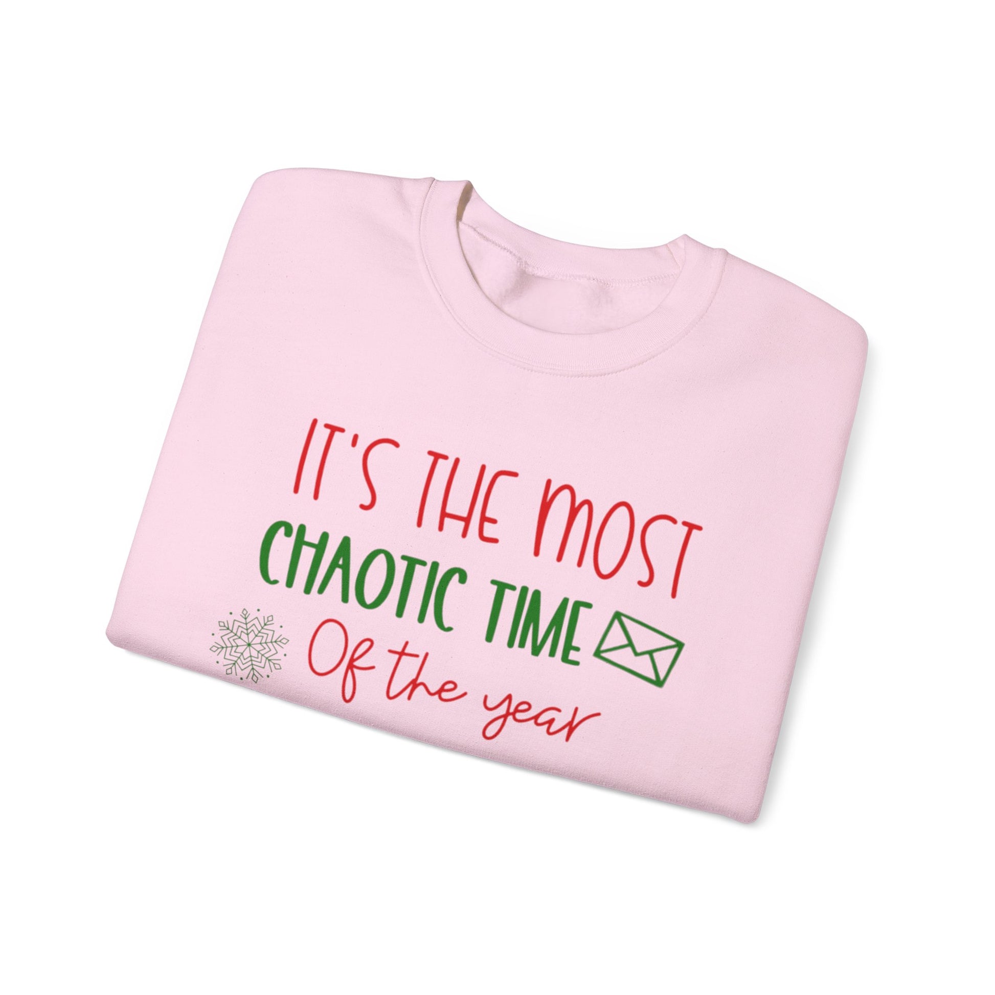 Unisex Holiday Postal Sweatshirt - 'It's the Most Chaotic Time of the Year', Holiday Gift, Christmas Sweater, Funny Sweatshirt, Casual Wear, [...]