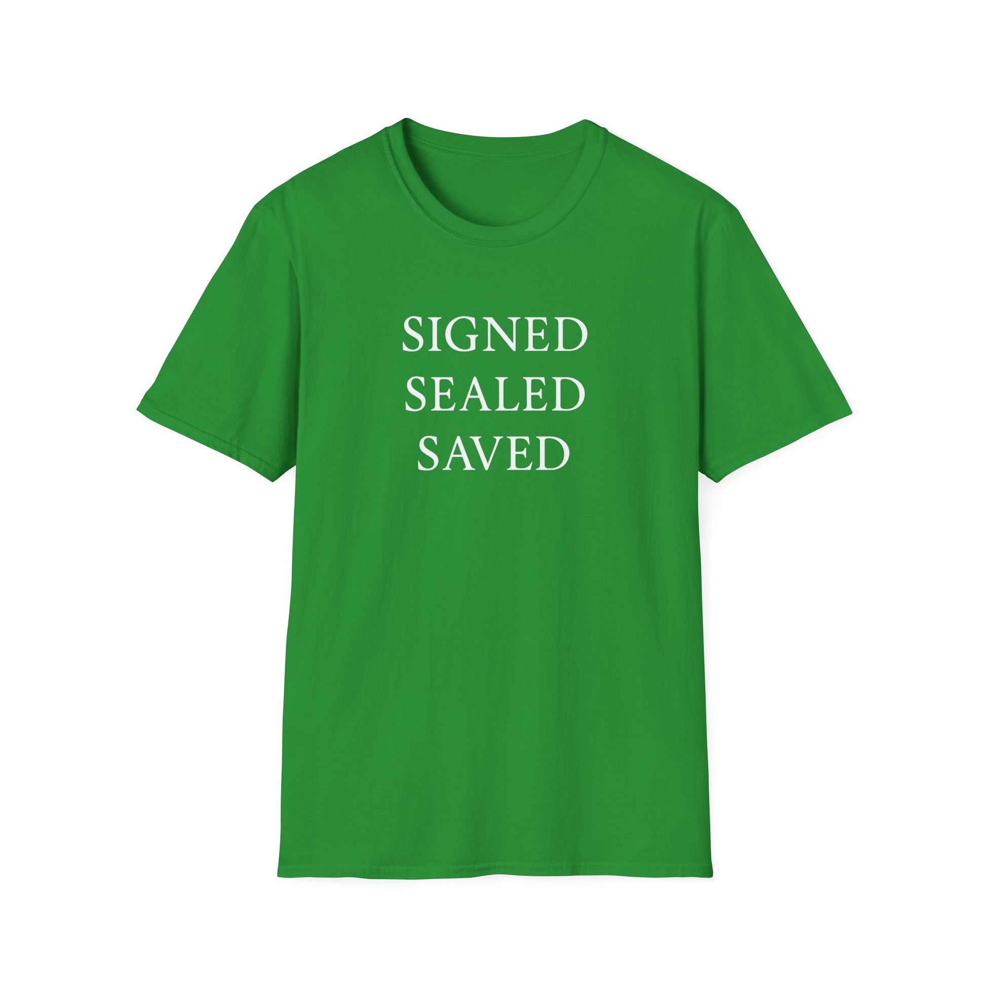 Signed Sealed Saved - Faith-Based Unisex T-Shirt, Christian T-Shirt, Gift Ideas For Christians, Gift Ideas For Postal Workers
