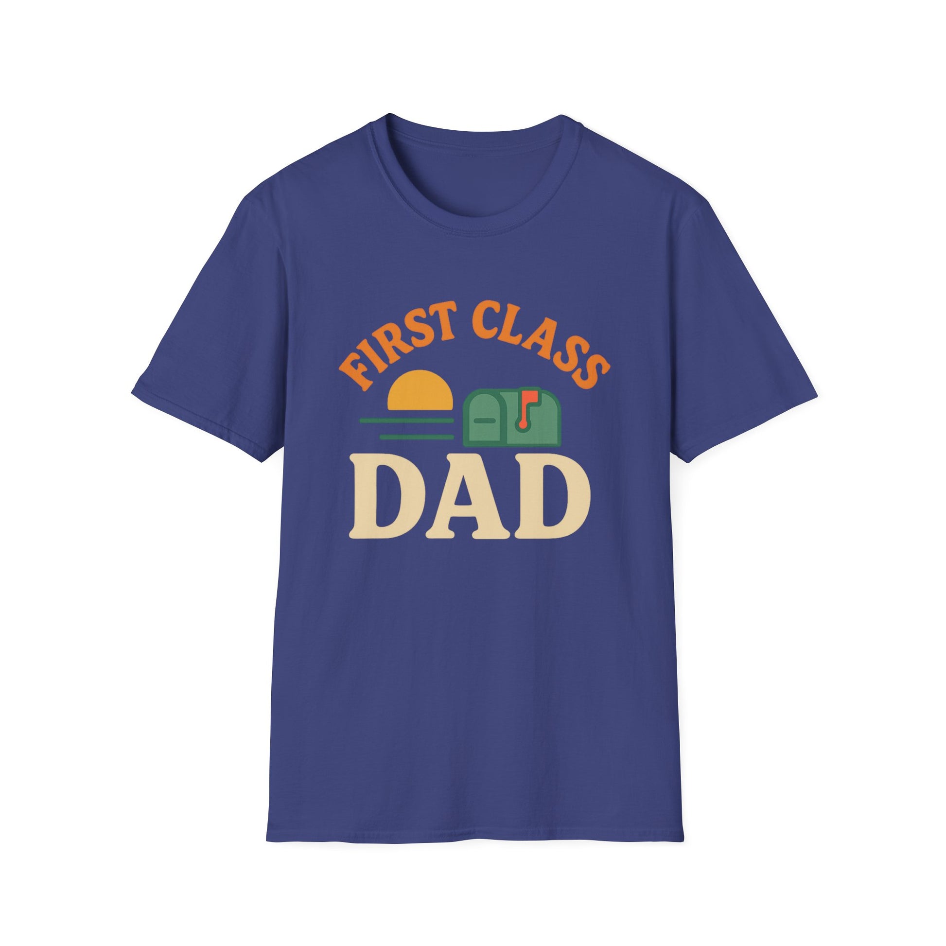 First Class Dad T-Shirt, Unisex Softstyle Tee for Fathers Day, Birthday Gift, Casual Wear, Dad Humor Shirt, Family Celebration