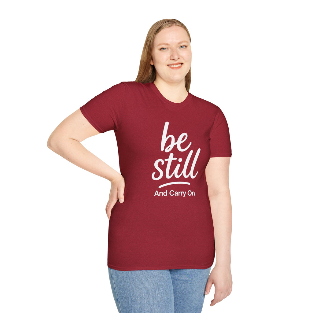 Be Still And Carry On Graphic Tee- Inspirational T-Shirt design for postal workers and people of faith