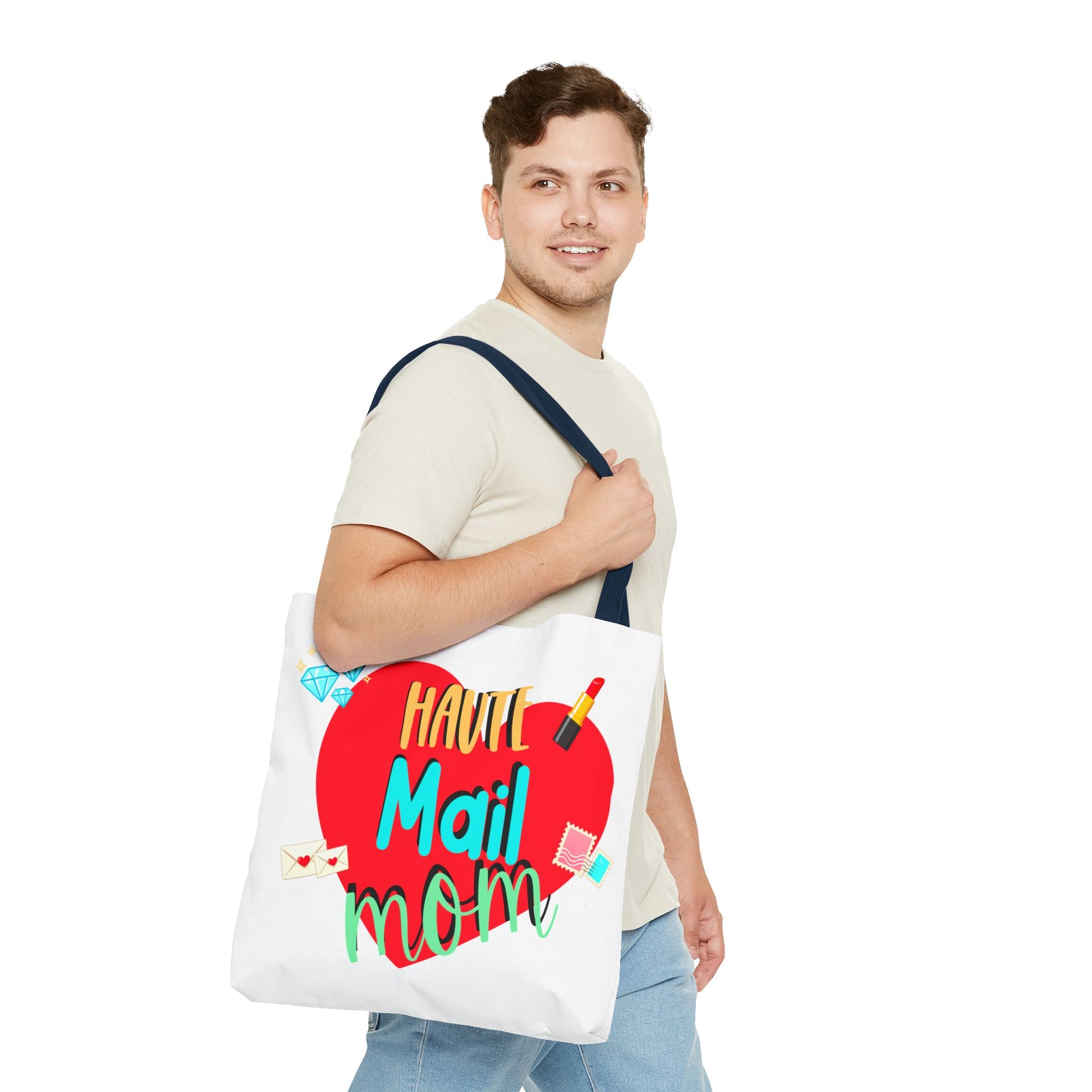 Tote Bag — "Haut Mail Mom" Heart Design Tote for Postal & Mom Gifts