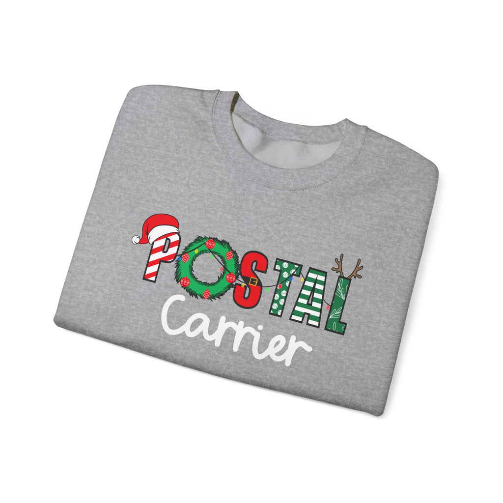 Festive Holiday Postal Carrier Sweatshirt, Cozy Crewneck for Mail Lovers, Holiday Apparel, Christmas Gift, Unisex Sweater