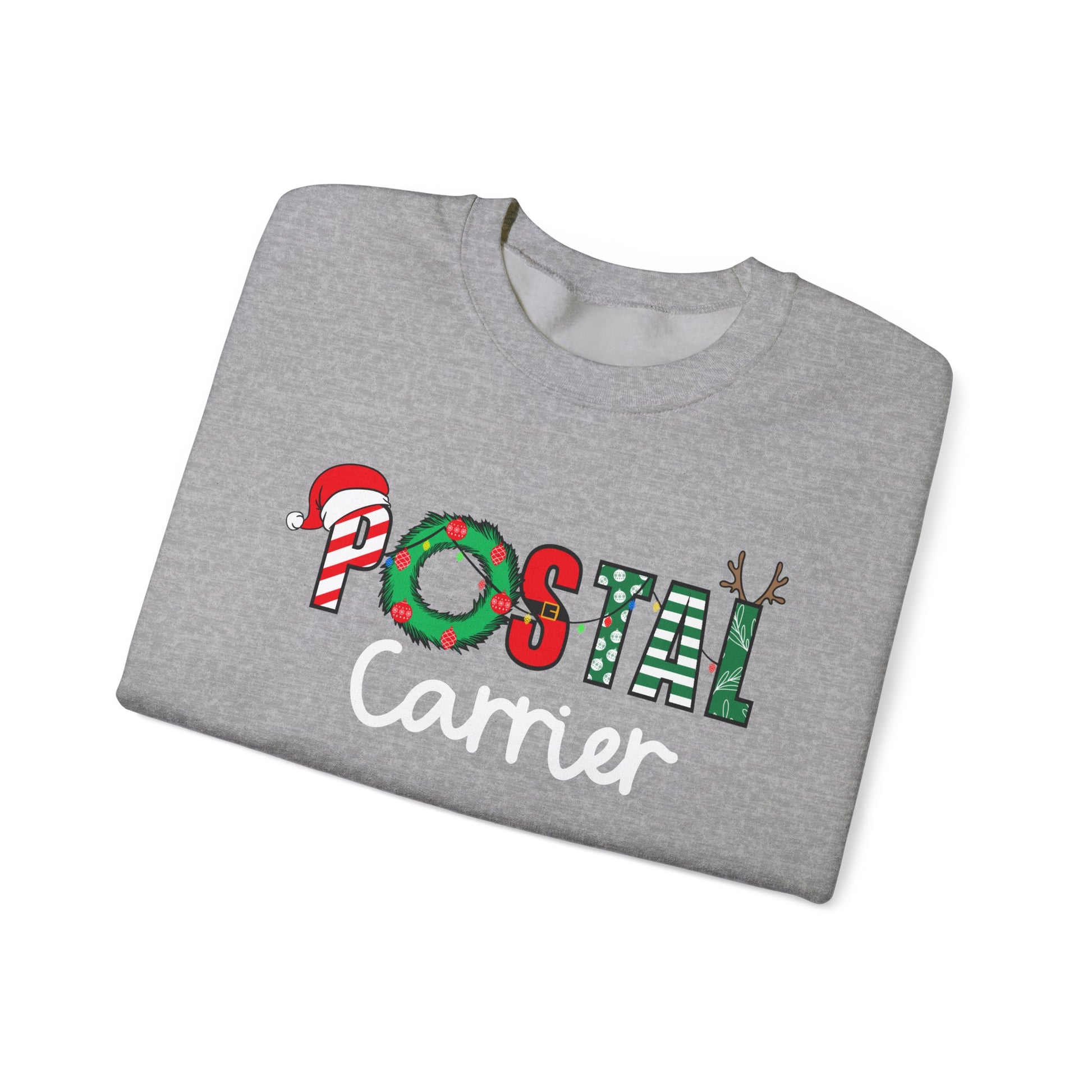 Festive Holiday Postal Carrier Sweatshirt, Cozy Crewneck for Mail Lovers, Holiday Apparel, Christmas Gift, Unisex Sweater