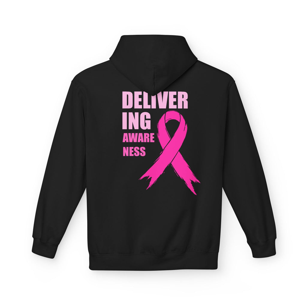 Breast Cancer Awareness Hoodie — Pink Ribbon "Delivering Awareness" Pullover Hoodie
