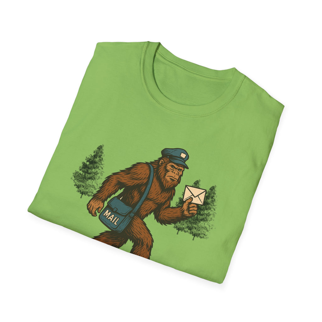 Sasquatch Mail Unisex T-Shirt | The Man, The Myth, The Legend | Postal Carrier, Perfect for Nature Lovers, Gifts, and Funny Graphic Tees