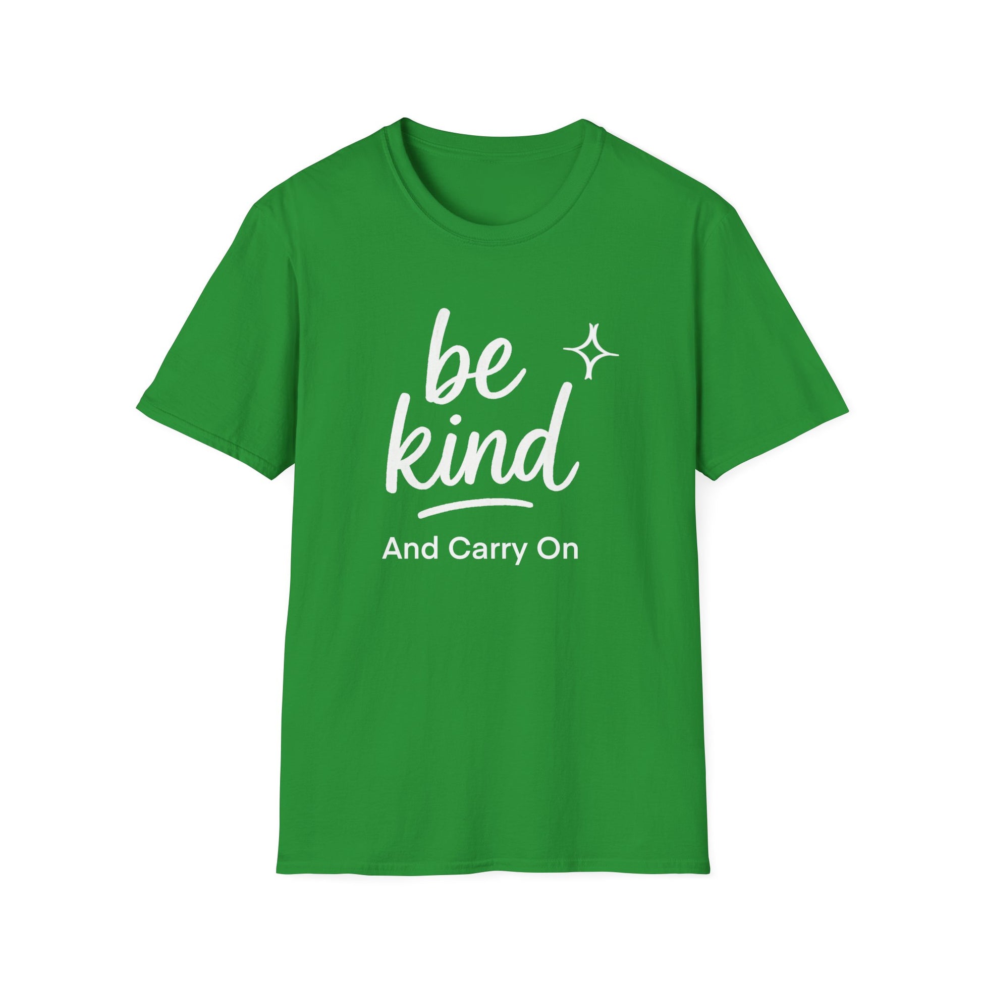 “Be Kind And Carry On” Unisex Softstyle T-Shirt - "Be Kind" Inspirational Postal Tee, Motivational Shirt for Postal Workers &  for Self-Care, Gift for Friends, Positive Vibes, Everyday Wear