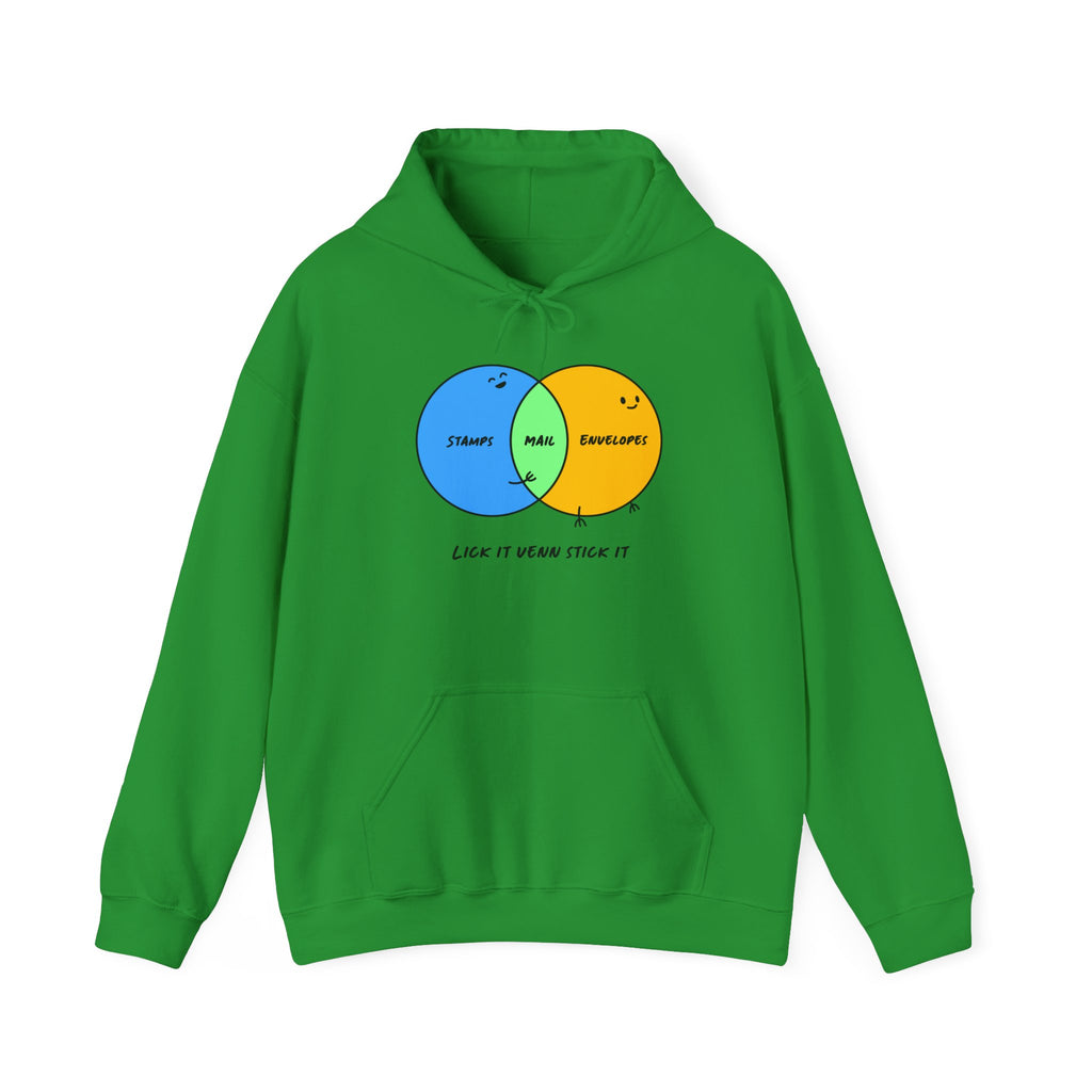 Playful Unisex Hoodie with Venn Diagram, Postal Hoodie, Postal Worker, Mail Carrier, Funny Sweatshirt for Friends, Casual Gift for Science Lovers, Unique Birthday Apparel