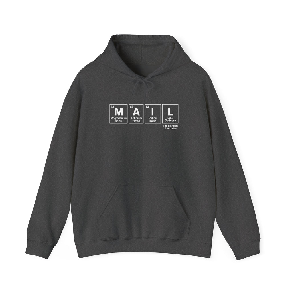 Mail Hoodie, Science Lover Gift, Unisex Sweatshirt, Chemistry Humor, Perfect for Birthdays, Holidays, Cozy Apparel, Postal Hoodies