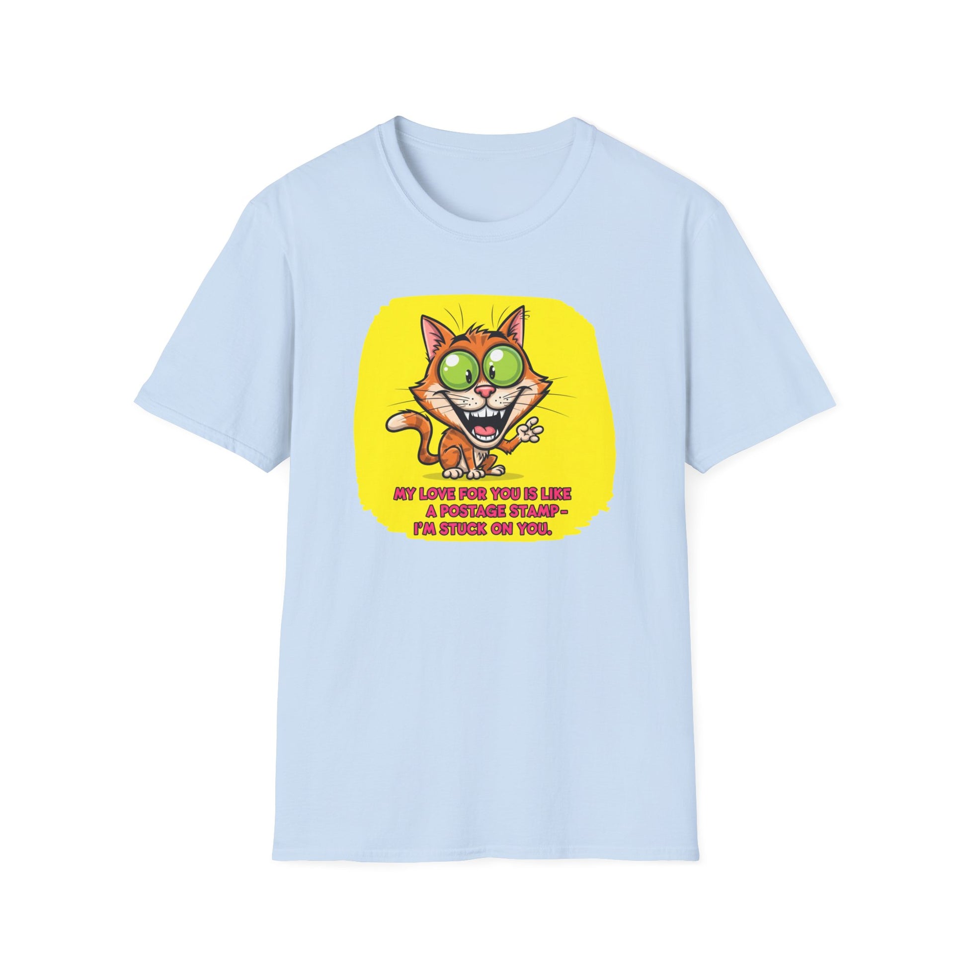 My Love For You Is Like- Funny graphic T-shirt for cat lovers with a touch of postal humor