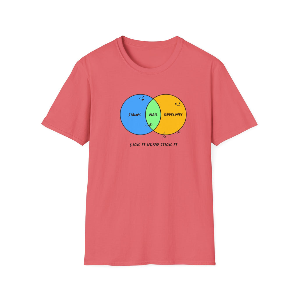 Venn Diagram Humor Postal T-Shirt, Fun Graphic Tee for Friends, Birthday Gift, Casual Wear, Relaxed Style, Laugh It Wear It