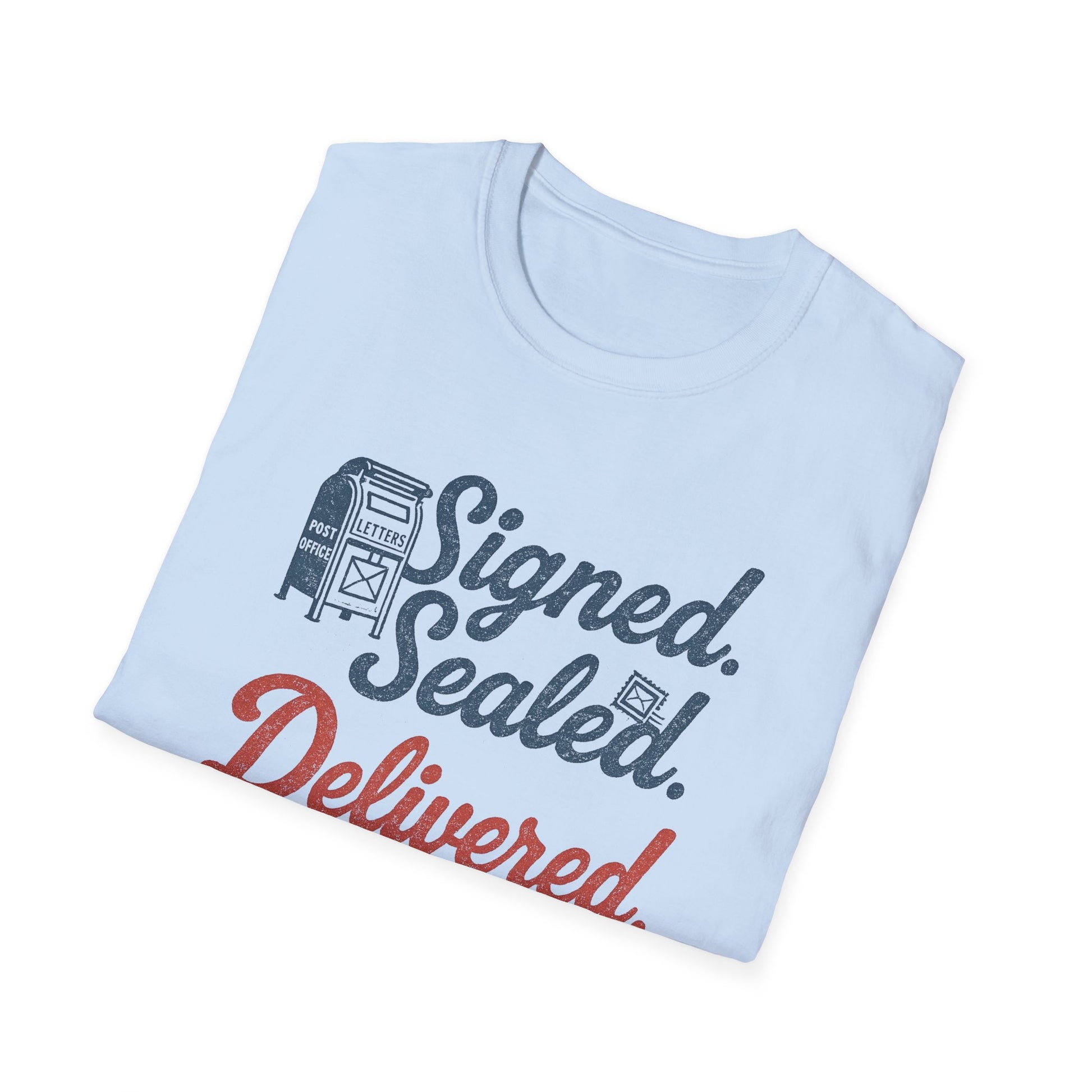 Signed Sealed Delivered T-Shirt | Unisex Softstyle Shirt for Postal Lovers, Gift for Movers, Fun Delivery Tee, Unique Message Shirt, [...]