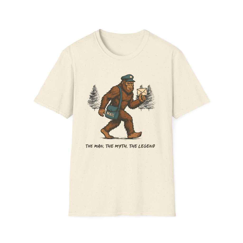 Sasquatch Mail Unisex T-Shirt | The Man, The Myth, The Legend | Postal Carrier, Perfect for Nature Lovers, Gifts, and Funny Graphic Tees