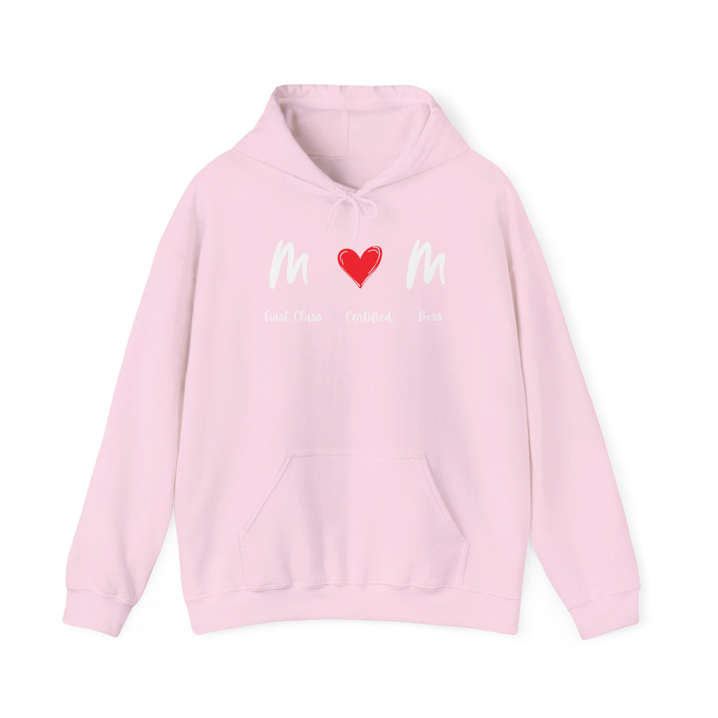 Mom Boss Hoodie – Certified Boss Mom Sweatshirt | First Class Mom Gift | Cute Mom Life Pullover Hoodie