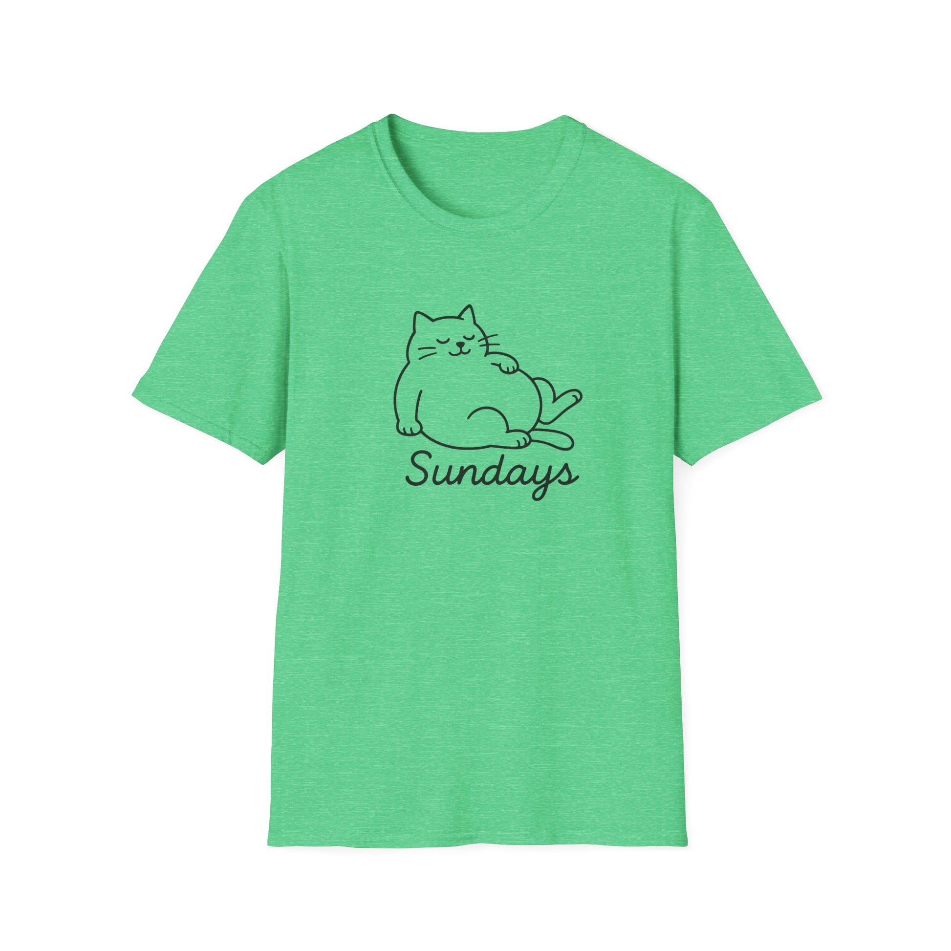 Chill Cat Sundays T-Shirt | Softstyle Unisex Tee for Cat Lovers | Fun Casual Wear, Gift for Birthdays, Lazy Days, Pet Lovers