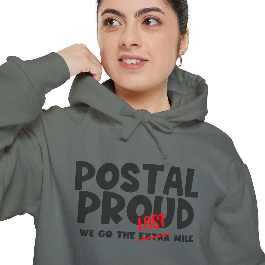 Postal Proud Hoodie – “We Go The Last Mile” Sweatshirt, Funny Postal Hoodie, Funny Mail Hoodie, Delivery Worker Gift, Mail Carrier Hoodie, Blue Collar Pride Pullover