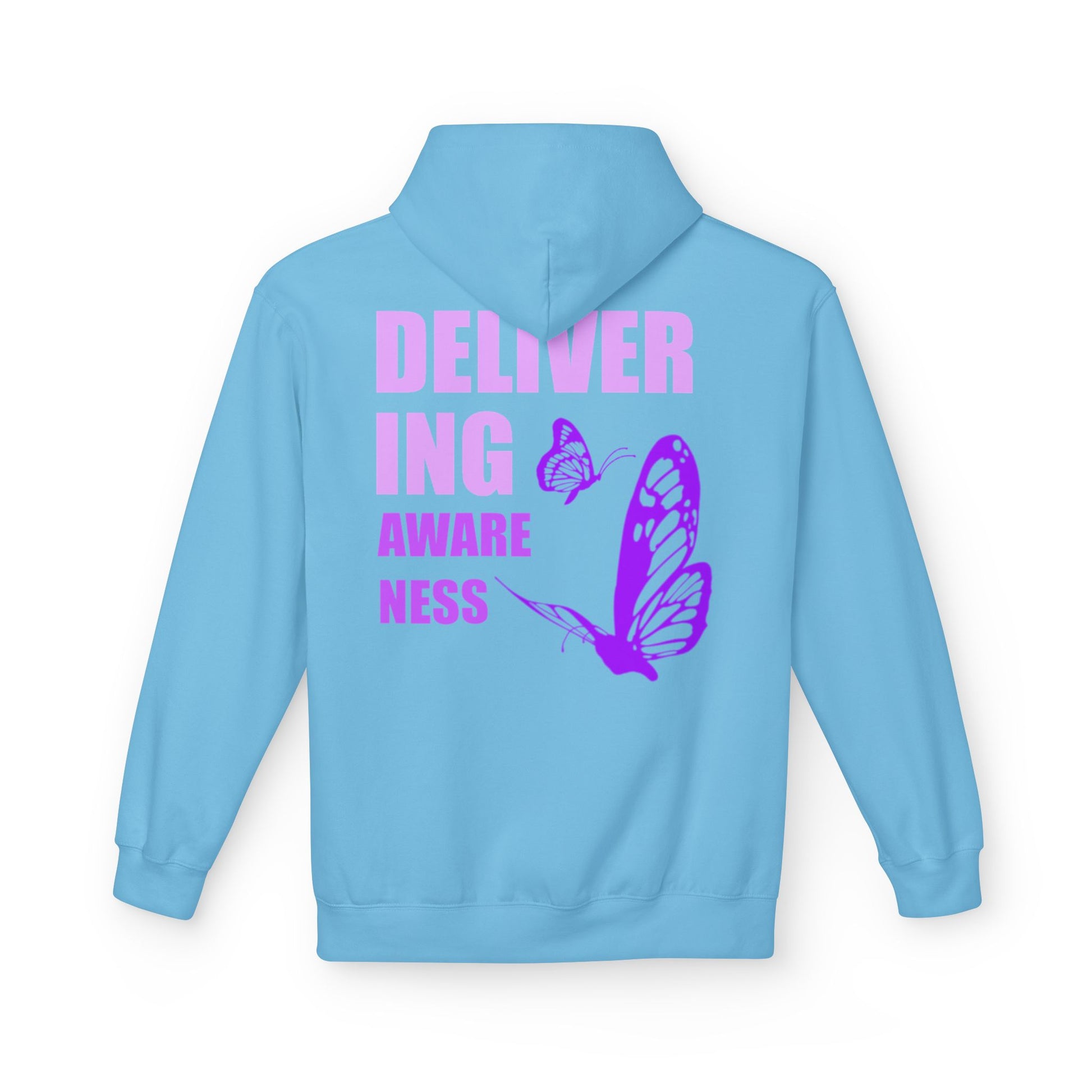 Delivering Awareness Butterfly Hoodie — Lupus Awareness Purple Butterfly Hoodie