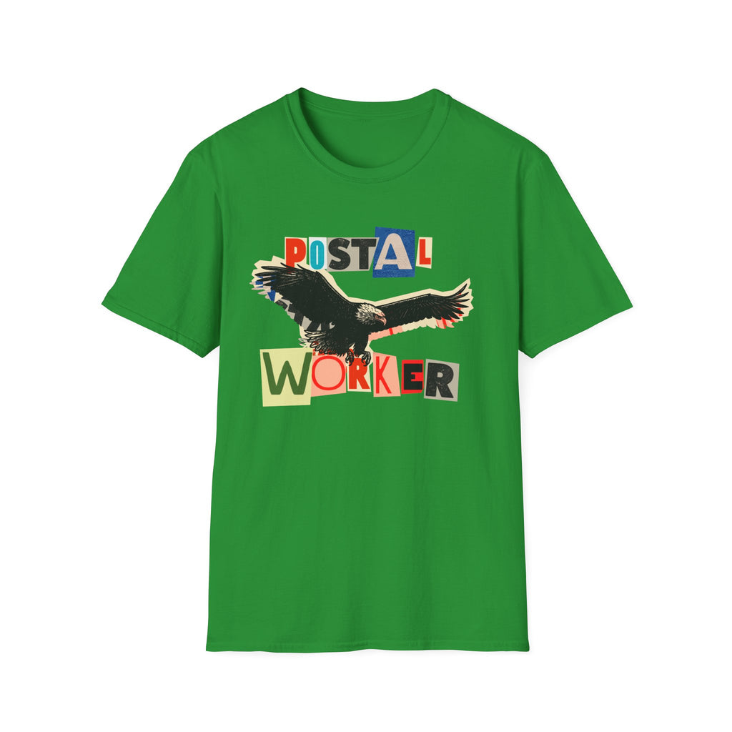 Postal Worker T-Shirt — Retro Collage Eagle Design