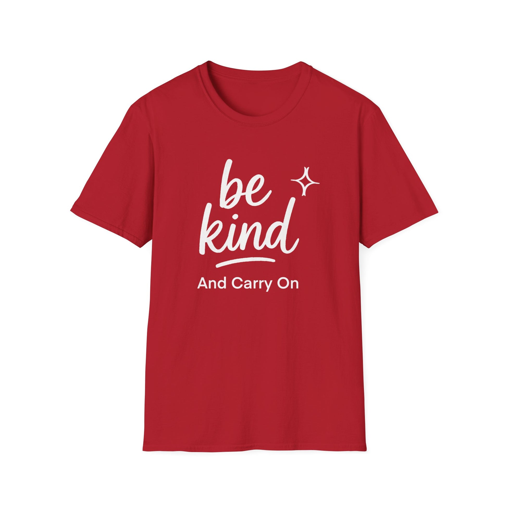 “Be Kind And Carry On” Unisex Softstyle T-Shirt - "Be Kind" Inspirational Postal Tee, Motivational Shirt for Postal Workers &  for Self-Care, Gift for Friends, Positive Vibes, Everyday Wear