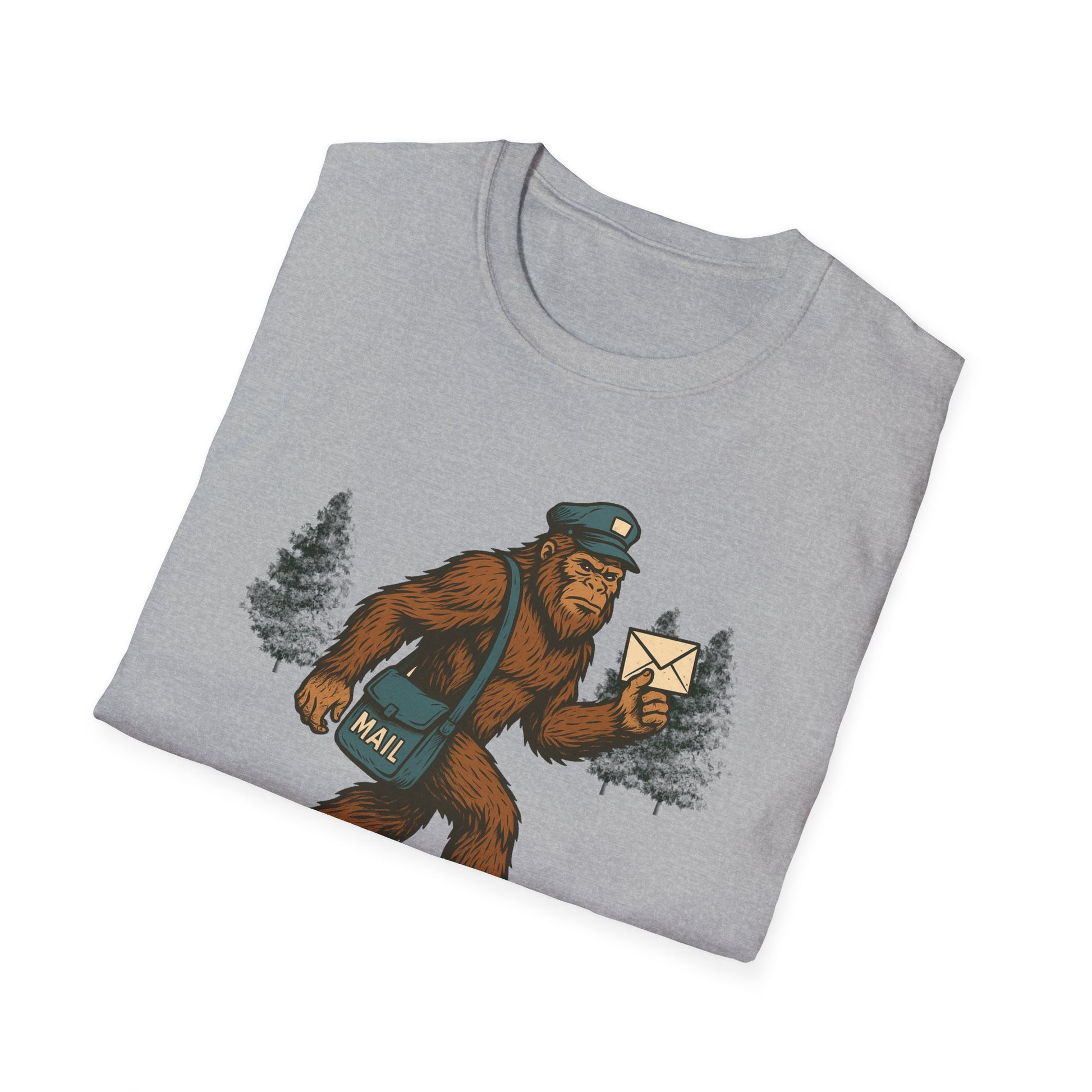 Sasquatch Mail Unisex T-Shirt | The Man, The Myth, The Legend | Postal Carrier, Perfect for Nature Lovers, Gifts, and Funny Graphic Tees
