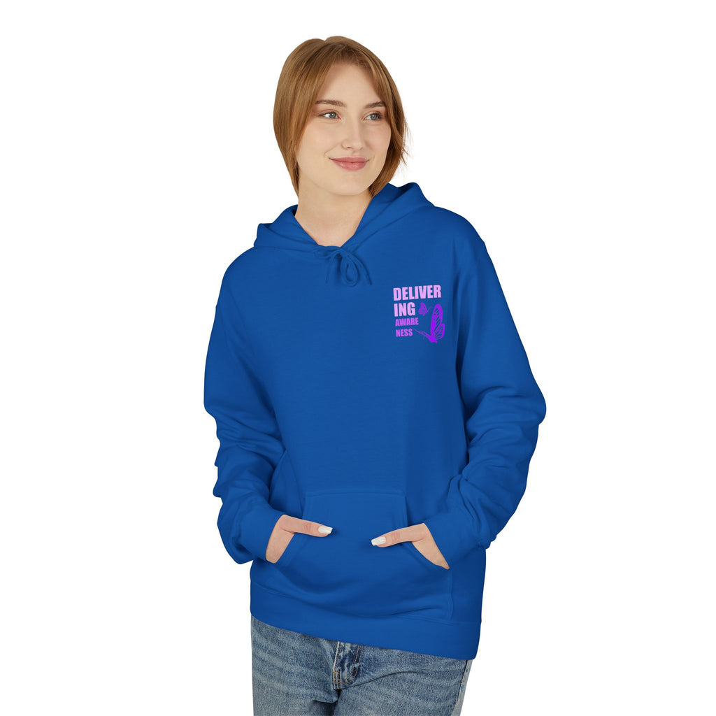 Delivering Awareness Butterfly Hoodie — Lupus Awareness Purple Butterfly Hoodie