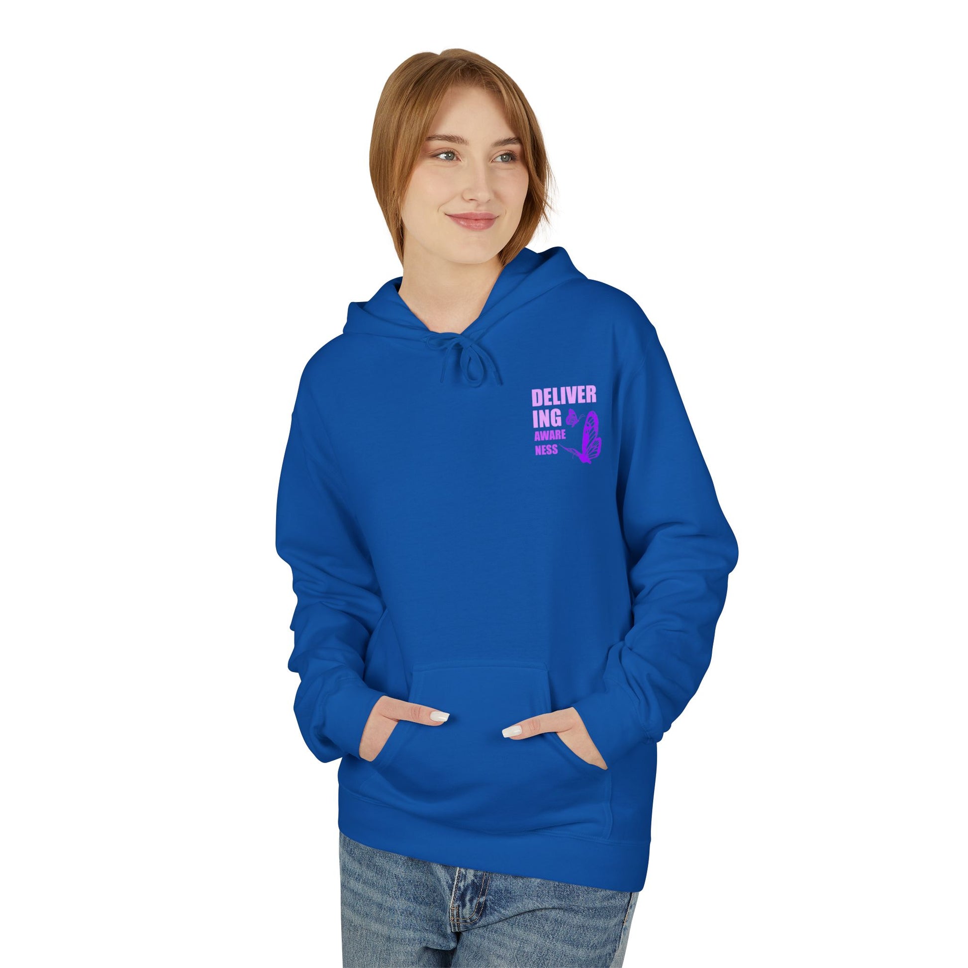 Delivering Awareness Butterfly Hoodie — Lupus Awareness Purple Butterfly Hoodie