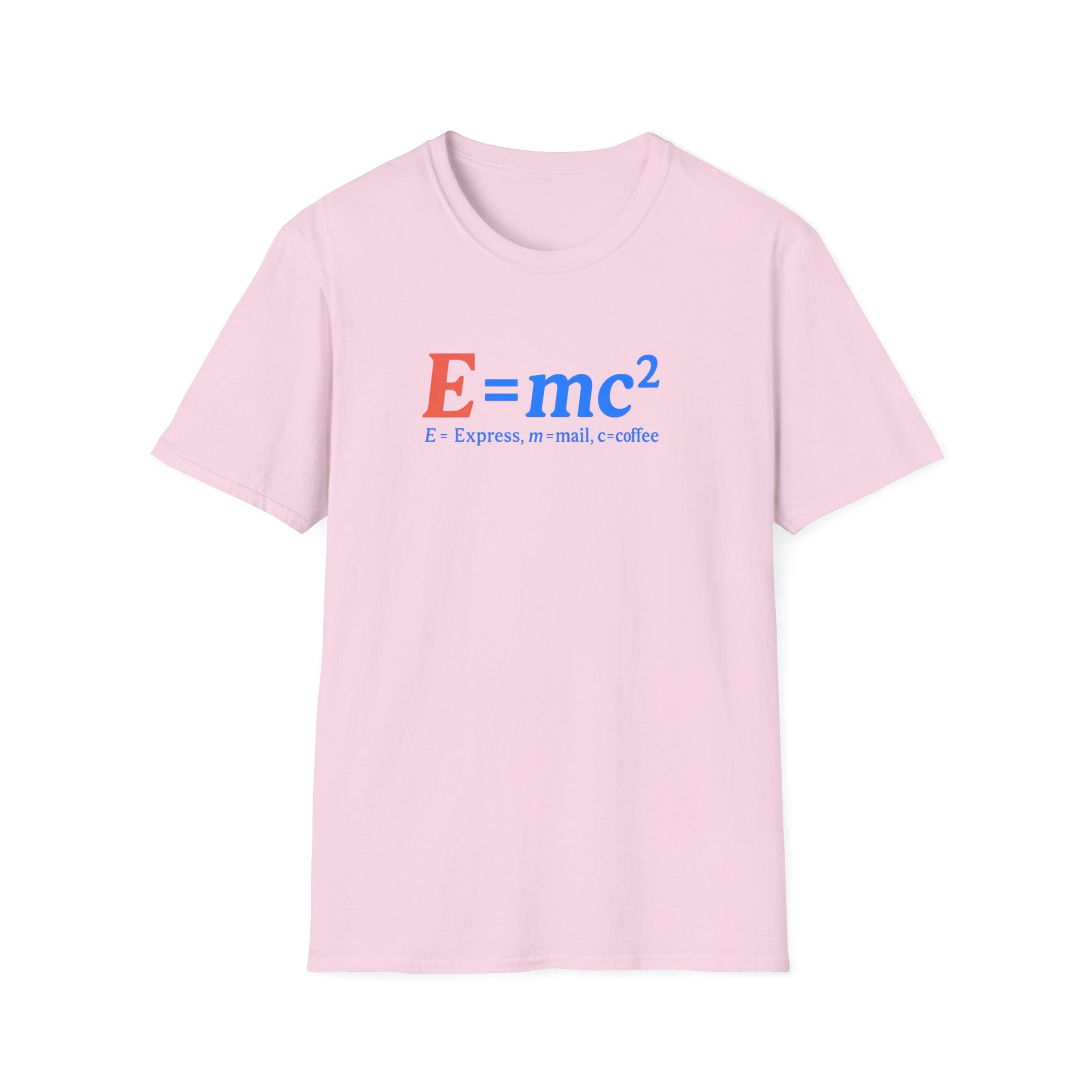 E=mc Unisex Softstyle T-Shirt - Science Tee for Math Lovers, Geek Clothing, Gift for Students, Casual Wear, Educational Apparel
