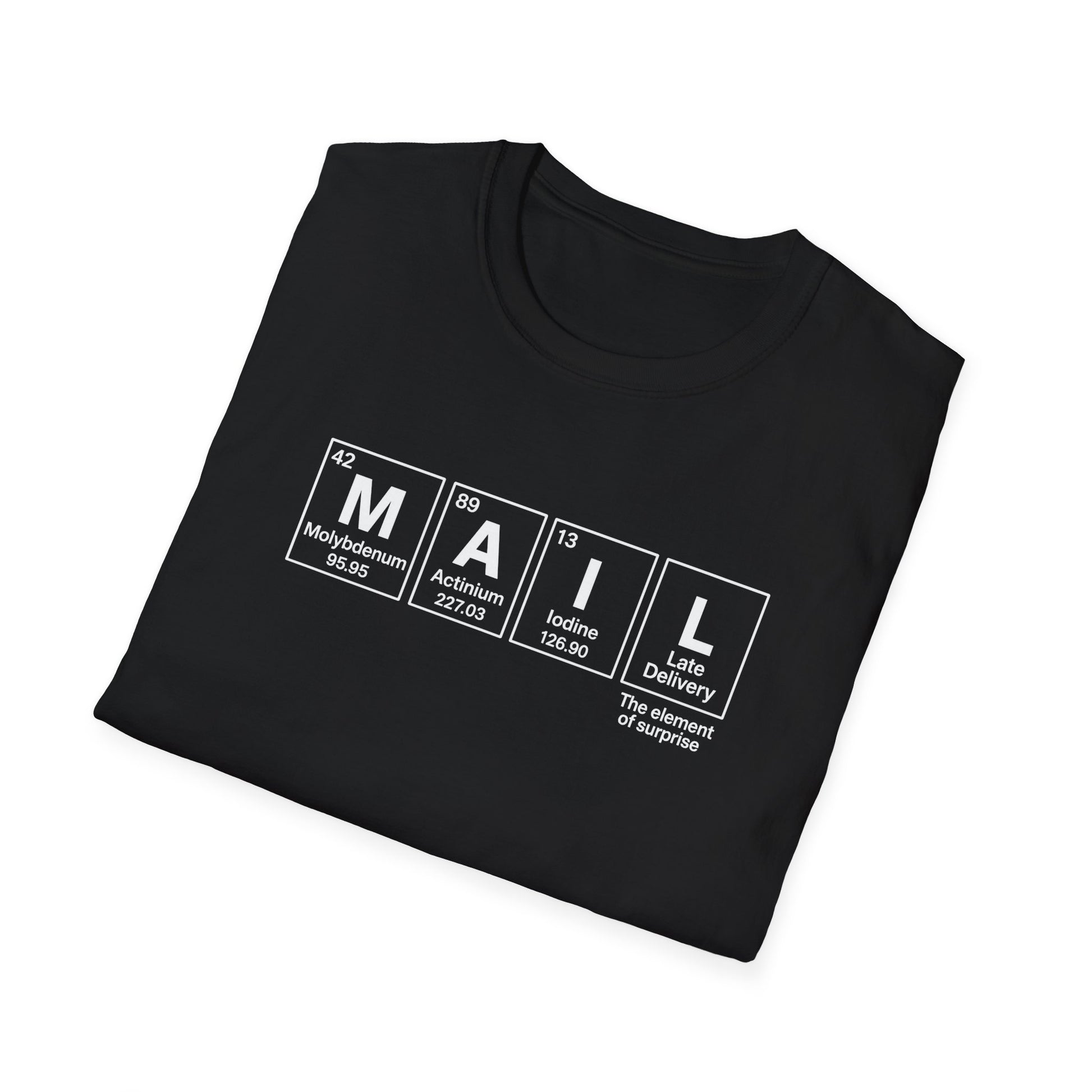 Postal, Chemistry Inspired Unisex T-Shirt - 'MAIL' Graphic Tee, Science Lover Gift, Casual Wear, Birthday Present, Unique Apparel