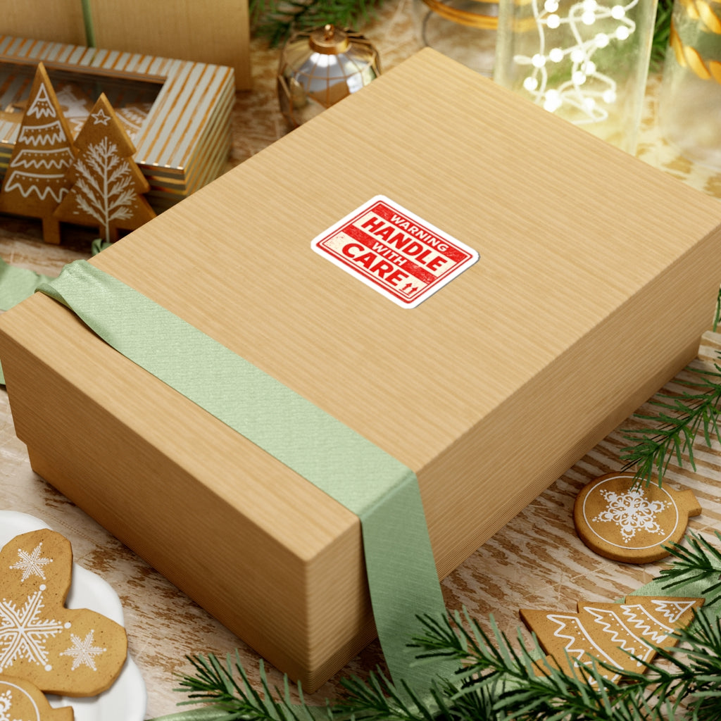Handle With Care Sticker - Warning sticker labels for fragile packages, waterproof retro stickers