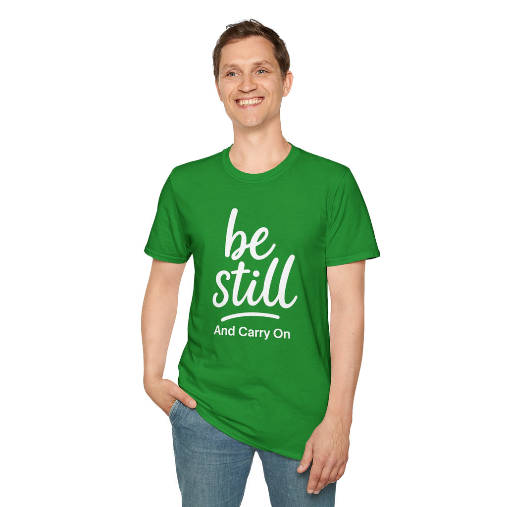 Be Still And Carry On Graphic Tee- Inspirational T-Shirt design for postal workers and people of faith