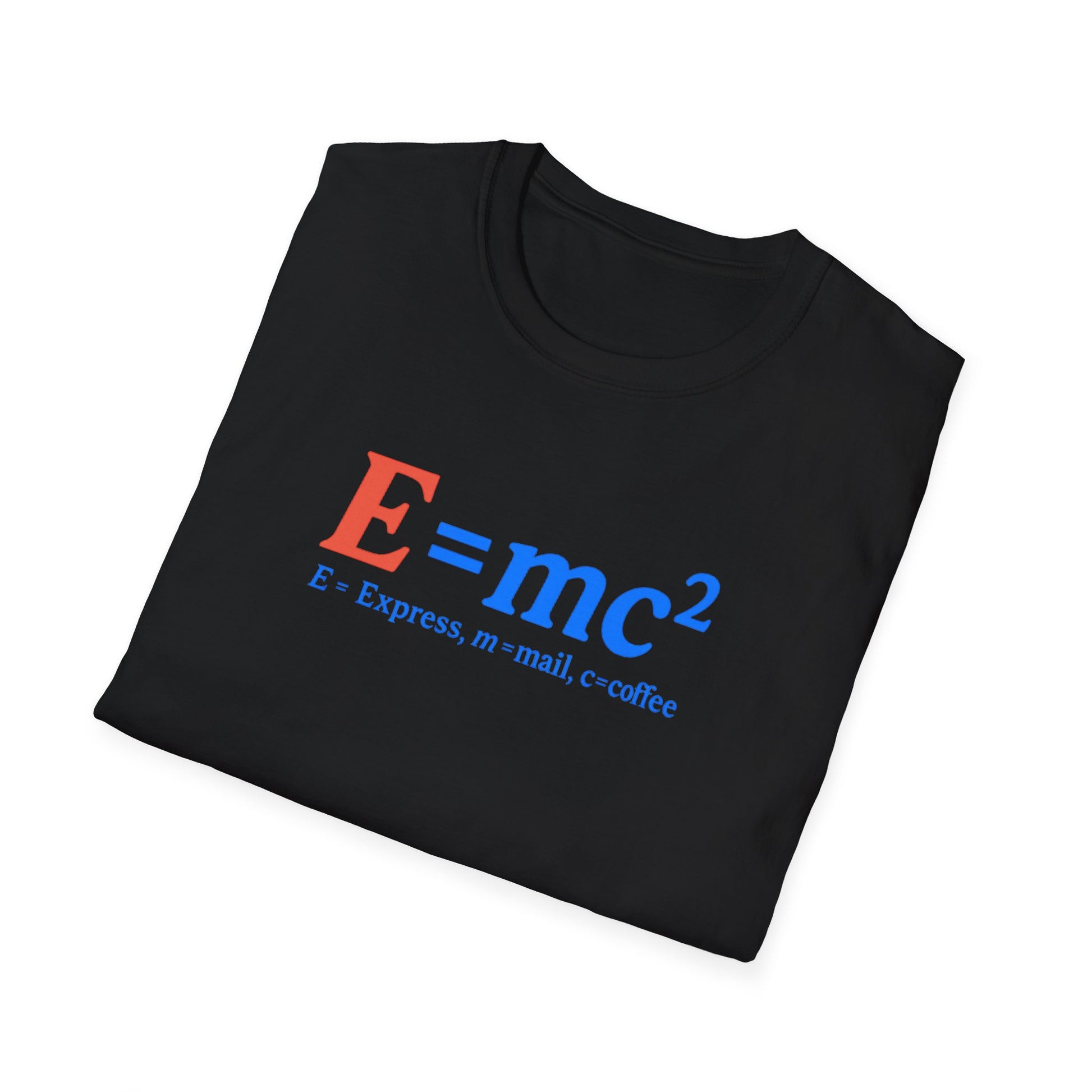 E=mc Unisex Softstyle T-Shirt - Science Tee for Math Lovers, Geek Clothing, Gift for Students, Casual Wear, Educational Apparel