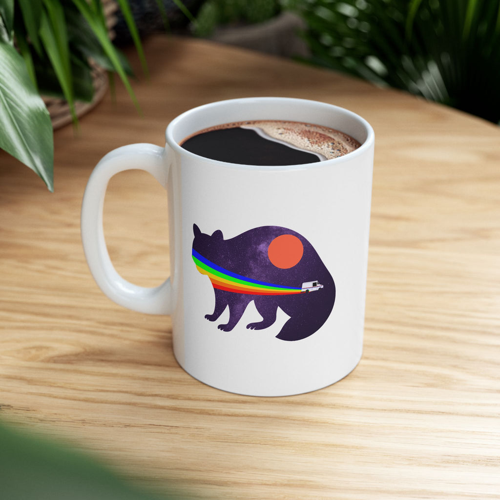 Retro Rainbow Elephant Mug, Unique Gift, Coffee Cup for Animal Lovers, Birthday Present, Home Décor, Fun Drinkware