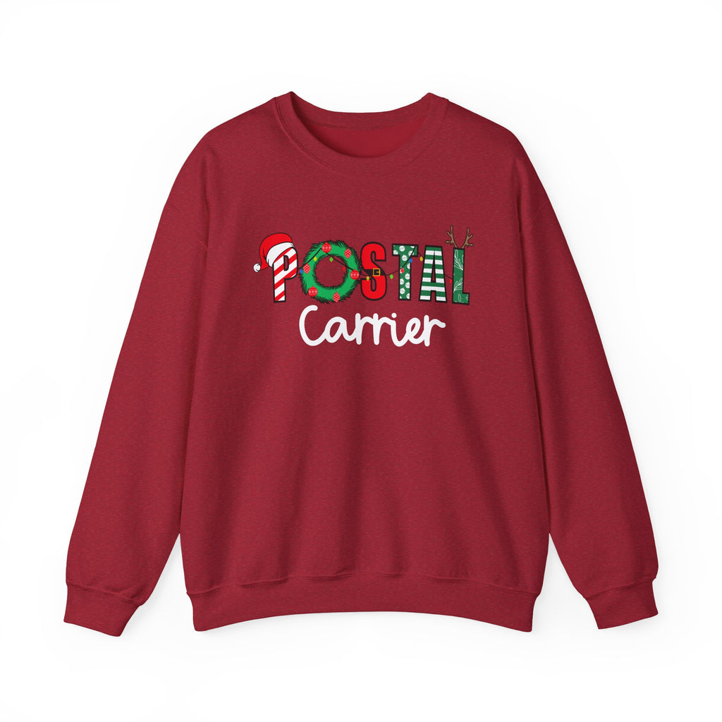 Festive Holiday Postal Carrier Sweatshirt, Cozy Crewneck for Mail Lovers, Holiday Apparel, Christmas Gift, Unisex Sweater
