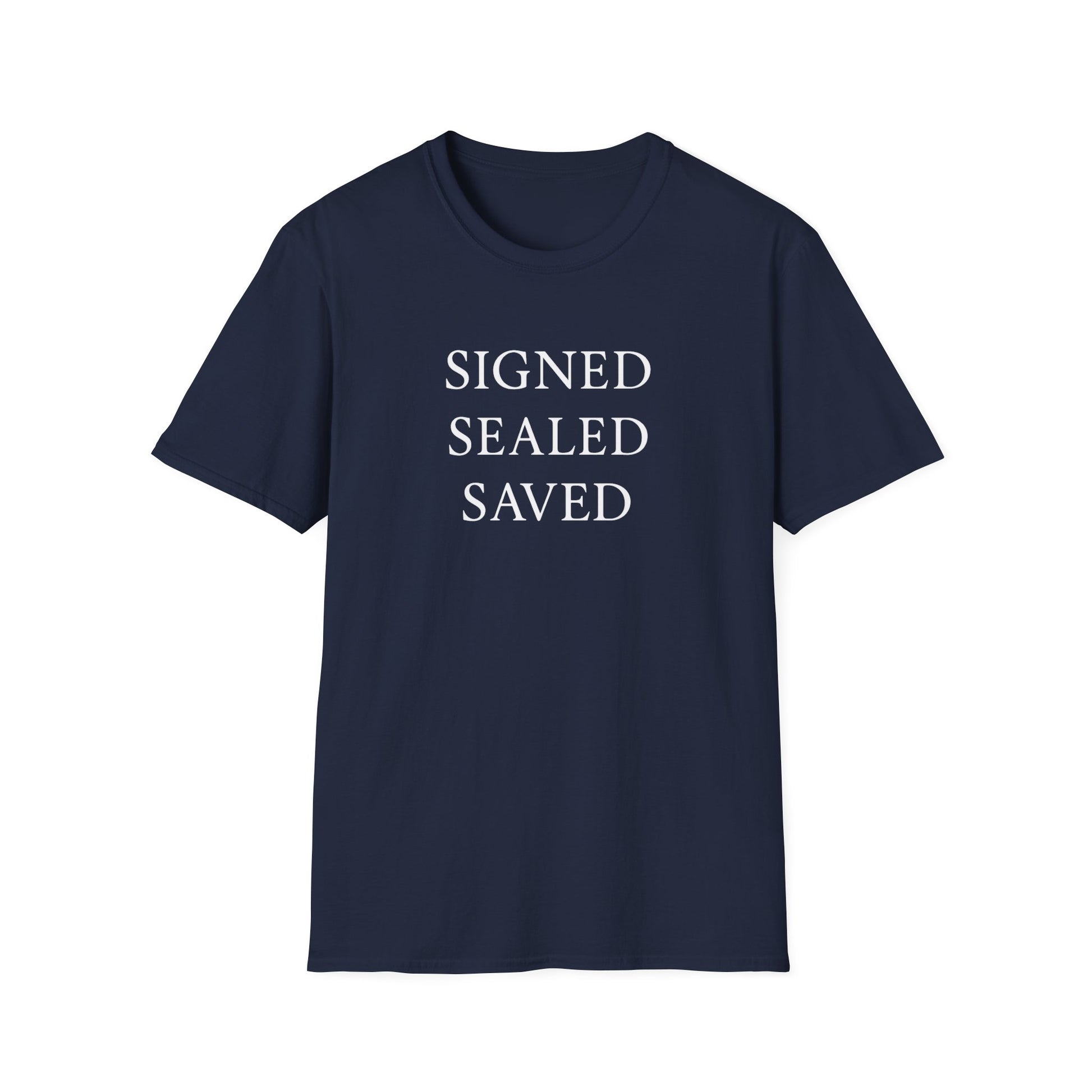 Signed Sealed Saved - Faith-Based Unisex T-Shirt, Christian T-Shirt, Gift Ideas For Christians, Gift Ideas For Postal Workers
