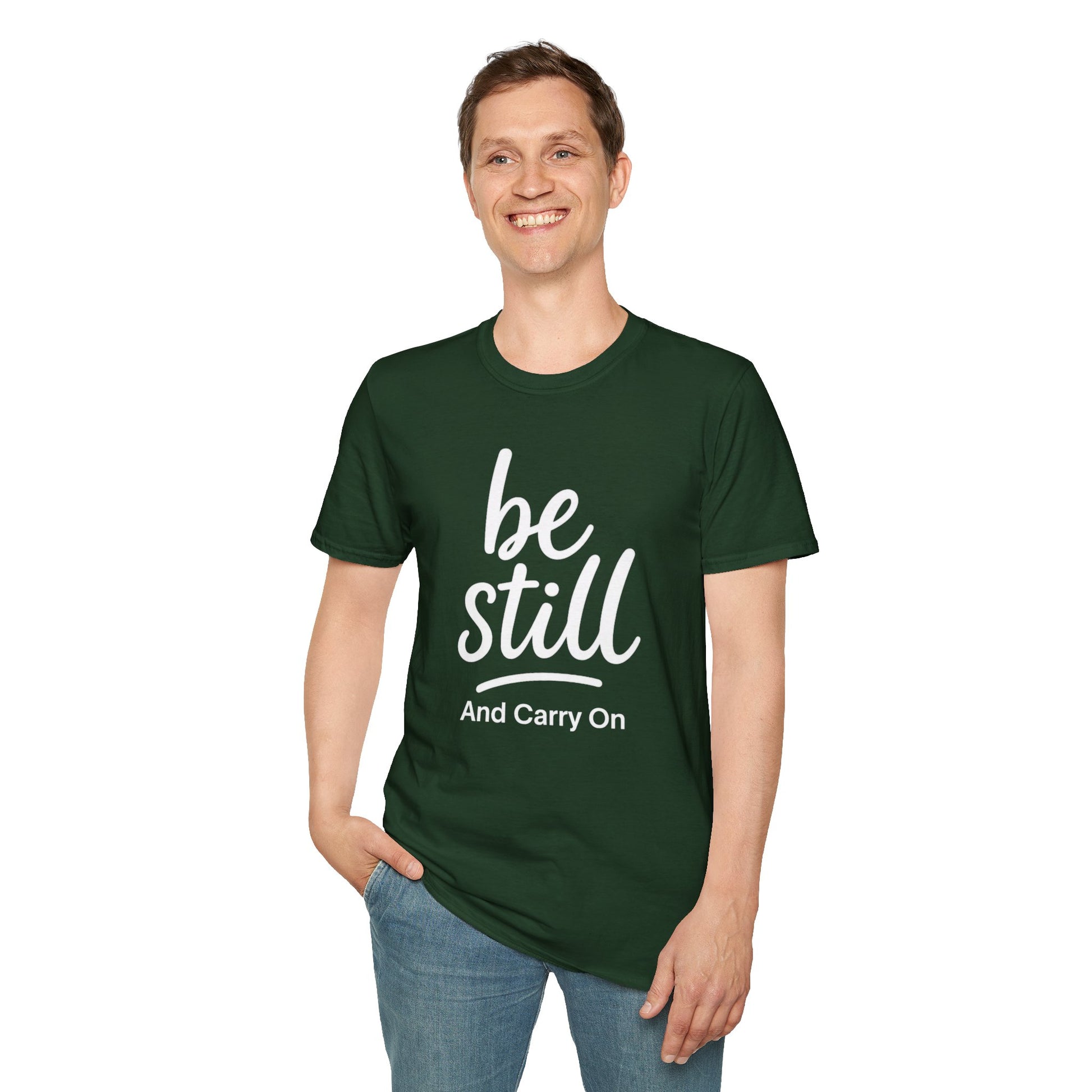 Be Still And Carry On Graphic Tee- Inspirational T-Shirt design for postal workers and people of faith